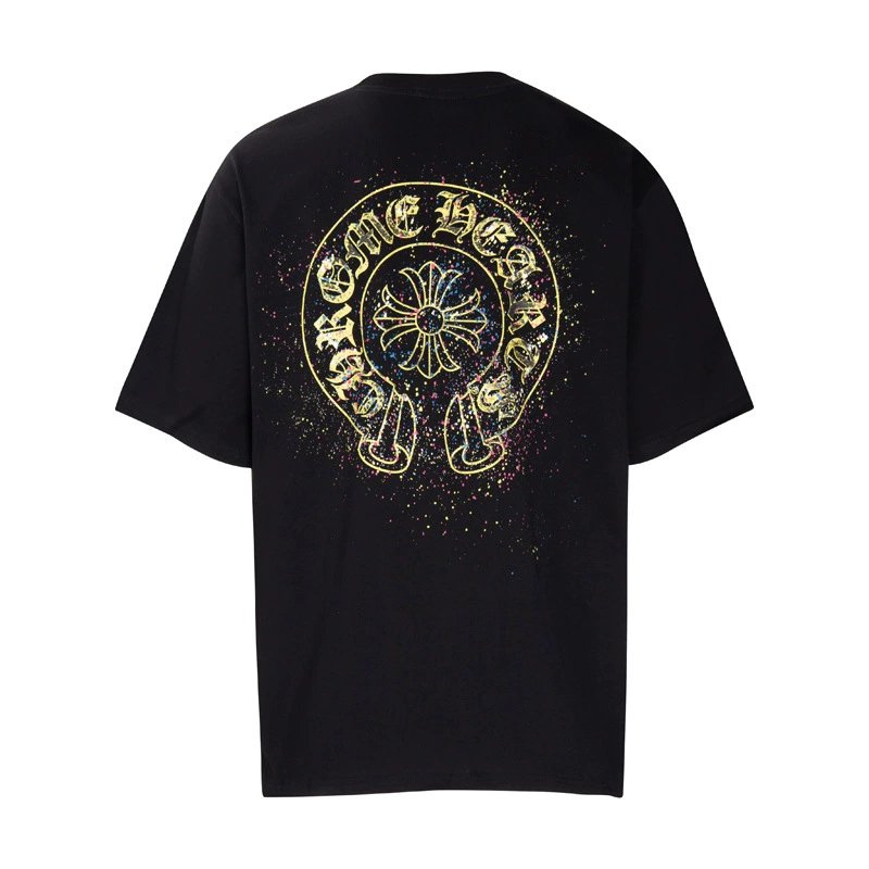 Chrome Hearts Splatter Horseshoe Tee Black Gold