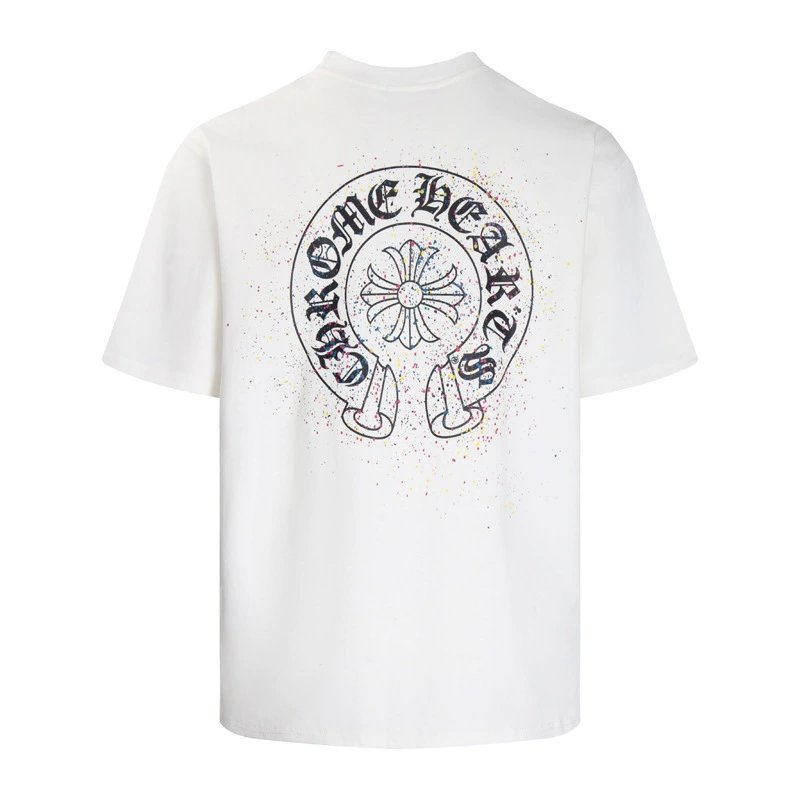 Chrome Hearts Splatter Horseshoe Tee White Multicolor