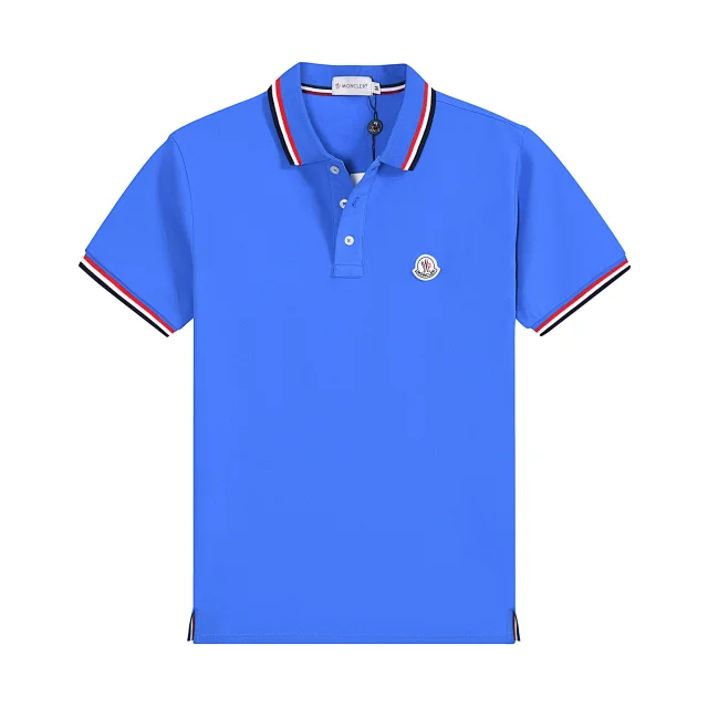Moncler Shirts Short-Sleeve Polo Shirt with Striped Trim product detail image 4