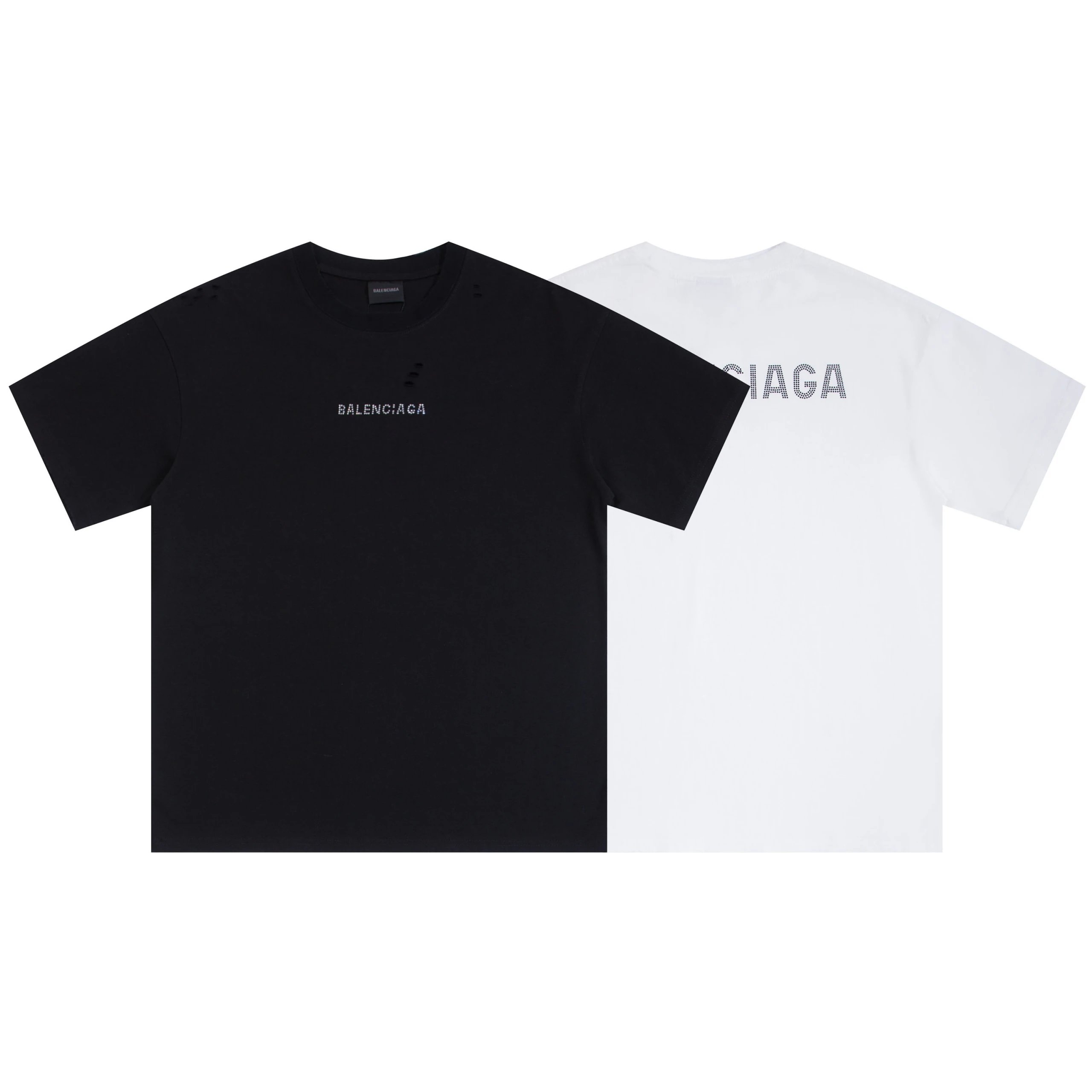 Balenciaga BB Crystal Logo Black T-Shirt - 2