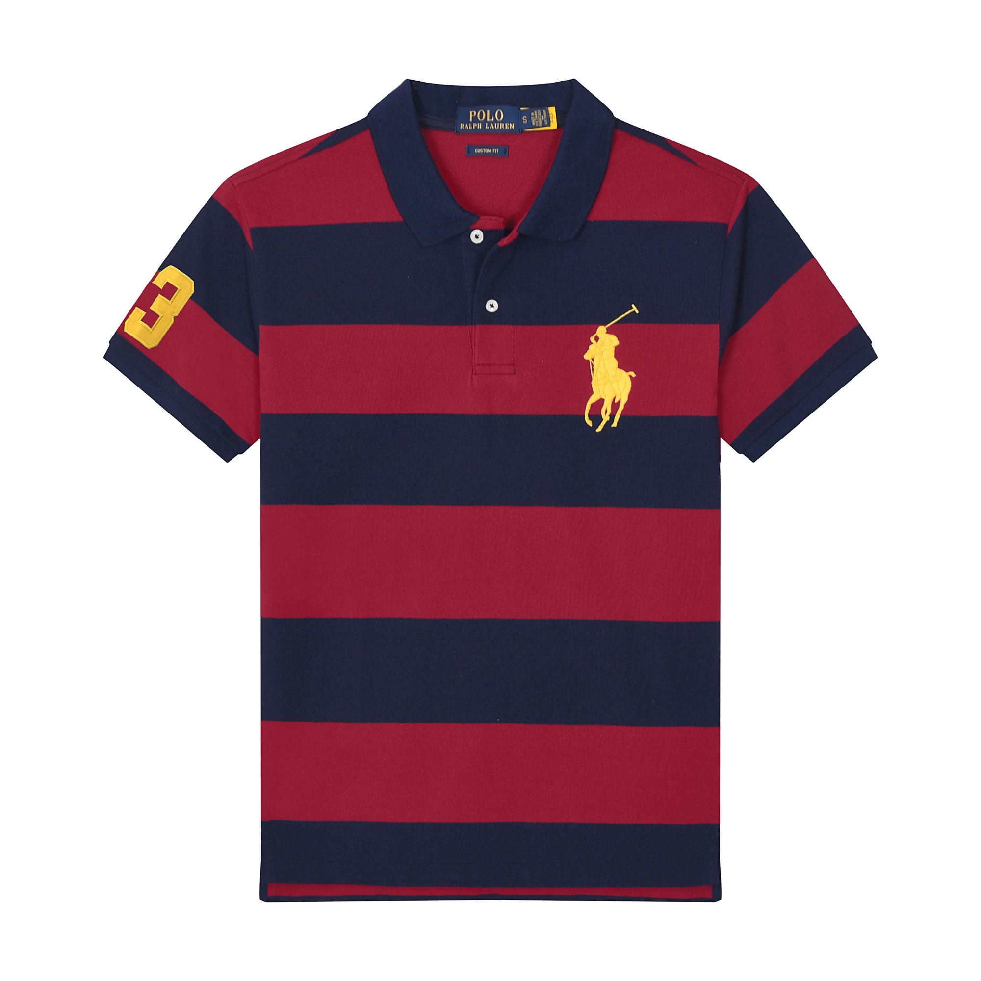 Polo Ralph Lauren Big Pony Stripe Polo Black and White Polo Shirt - 6