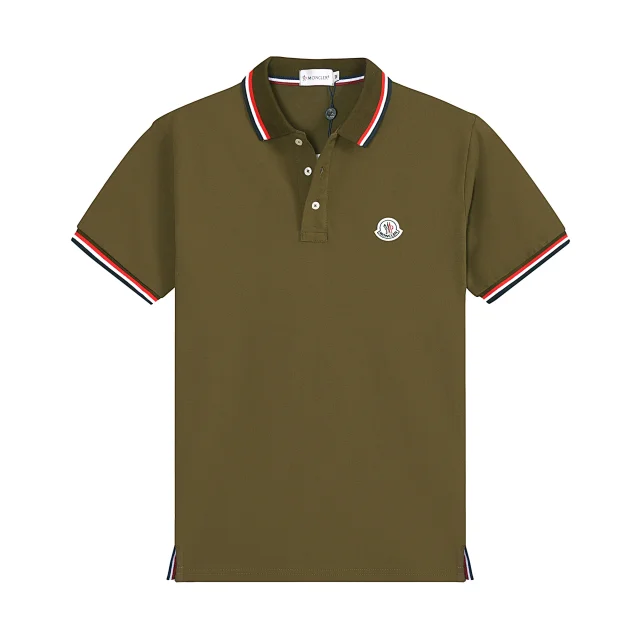 Moncler Shirts Short-Sleeve Polo Shirt with Striped Trim product detail image 5