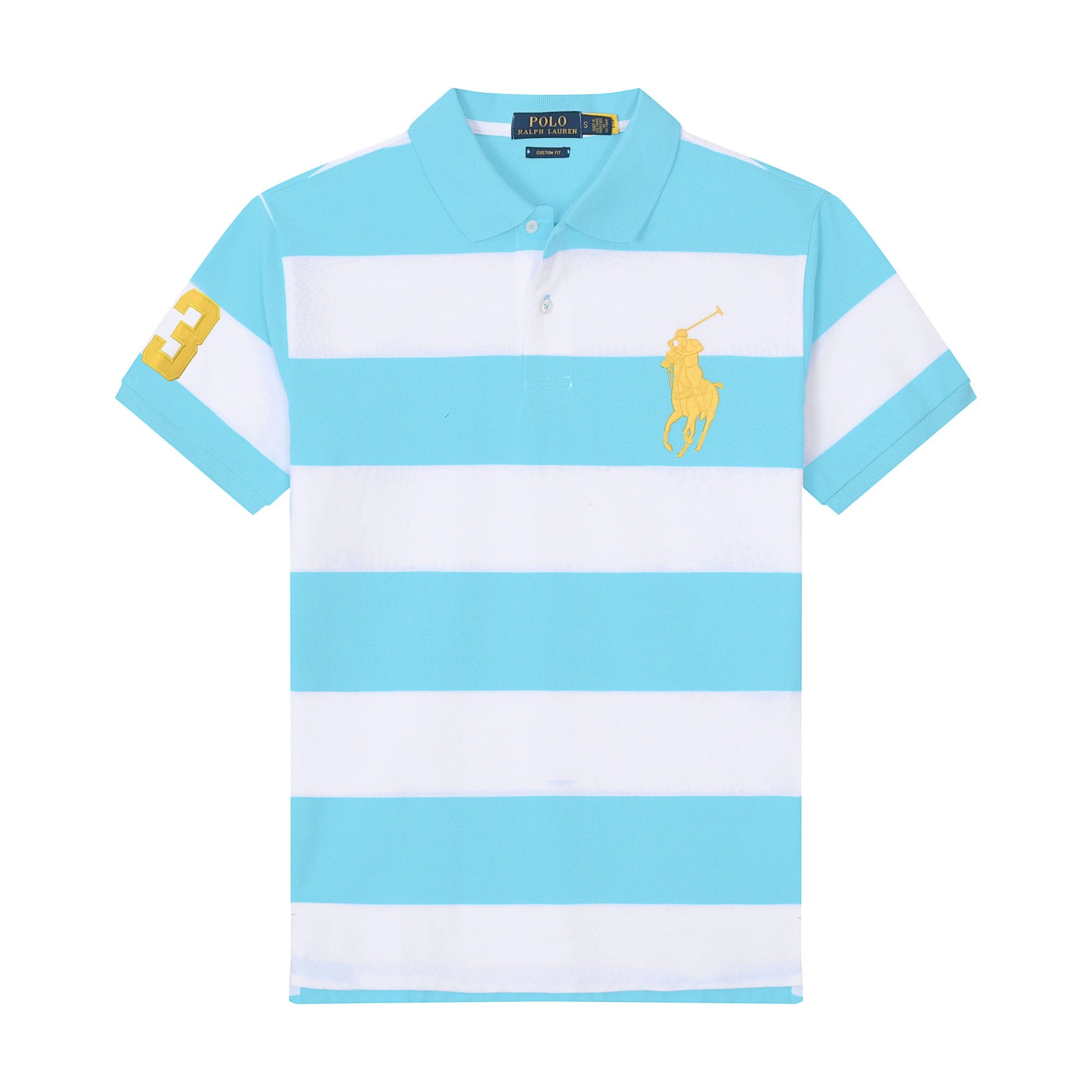 Polo Ralph Lauren Big Pony Stripe Polo Black and White Polo Shirt - 5
