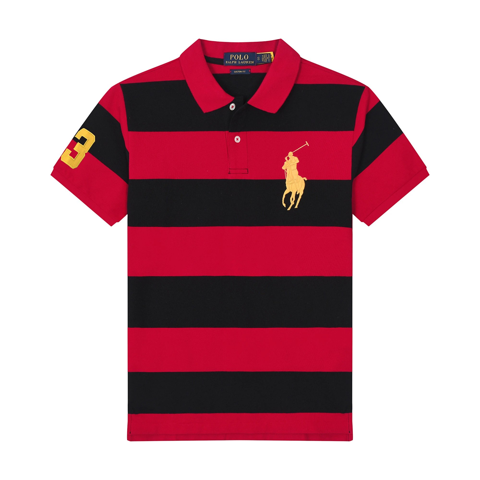 Polo Ralph Lauren Big Pony Stripe Polo Black and White Polo Shirt - 4