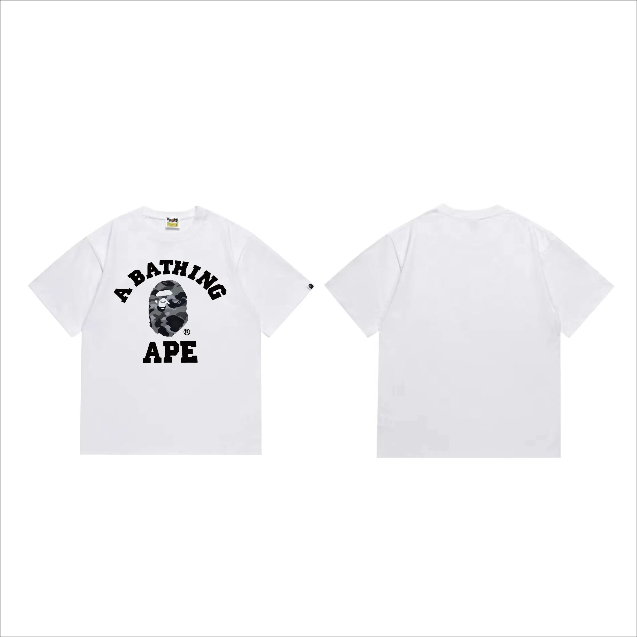 BAPE Grey Camo College Tee White