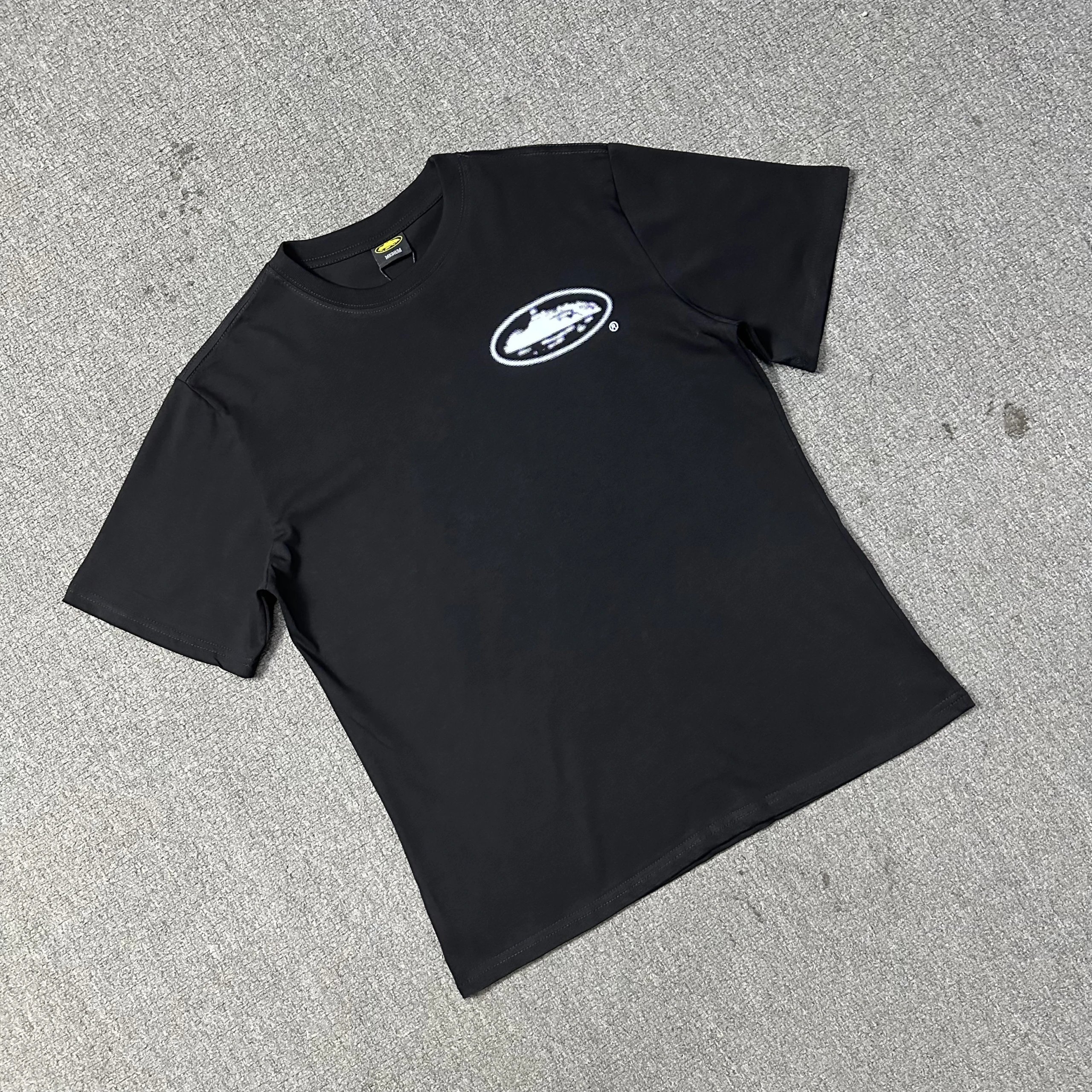 Corteiz Alcatraz Oval Logo Tee Black