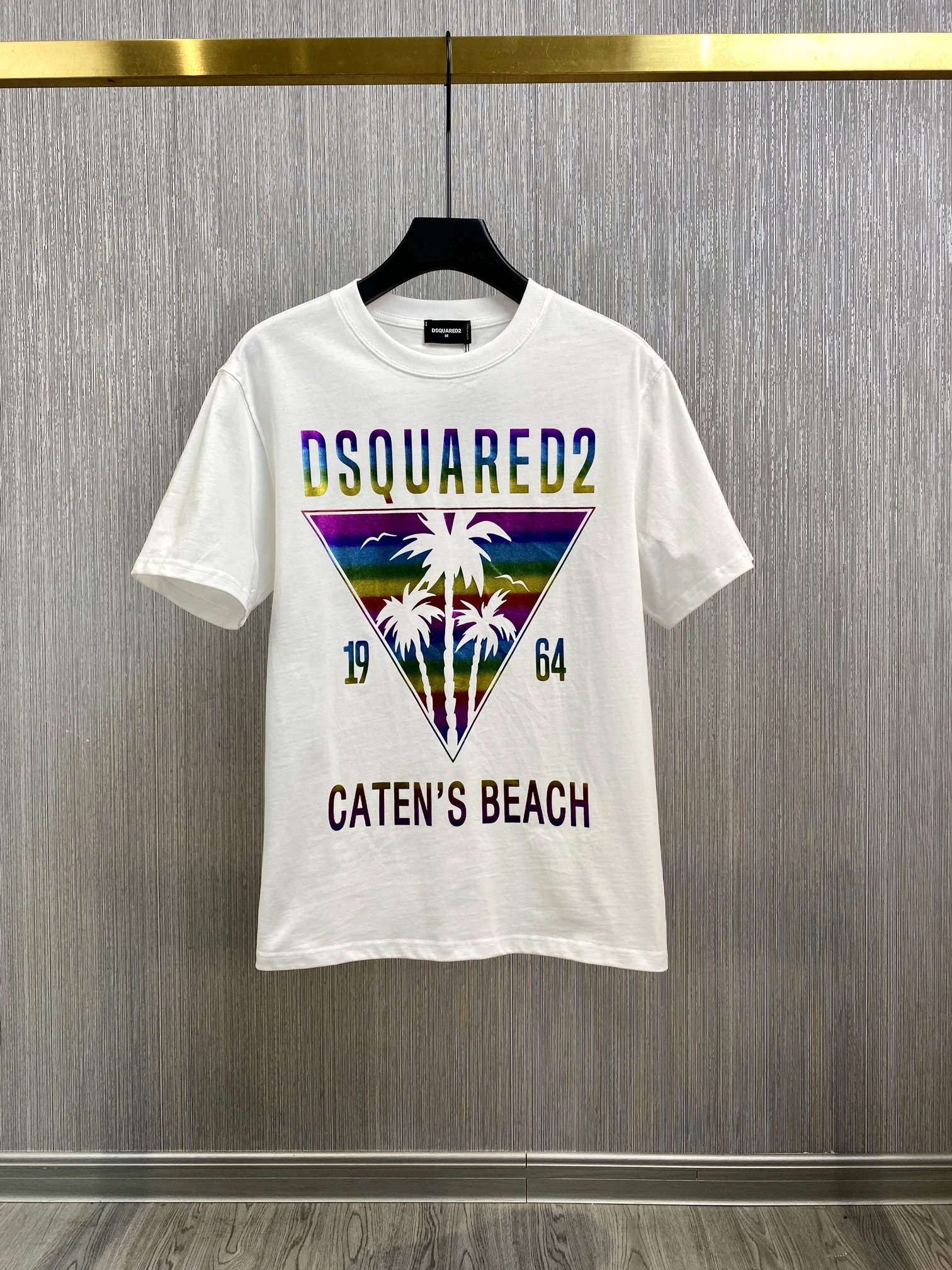 Dsquared2 Caten's Beach 1964 Palm Tree Graphic Tee White