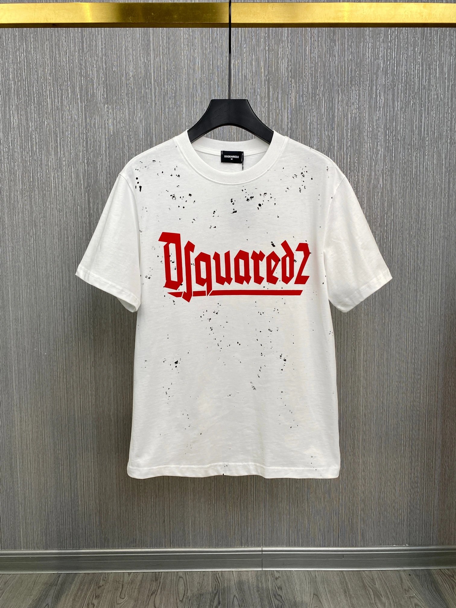 Dsquared2 Gothic Logo Paint Splatter Tee White