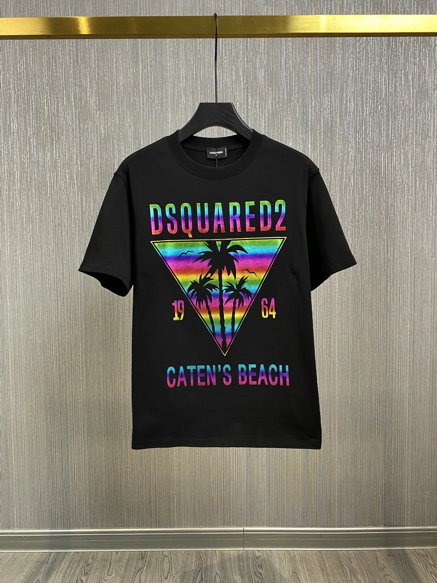 Dsquared2 Caten's Beach 1964 Palm Tree Graphic Tee Black