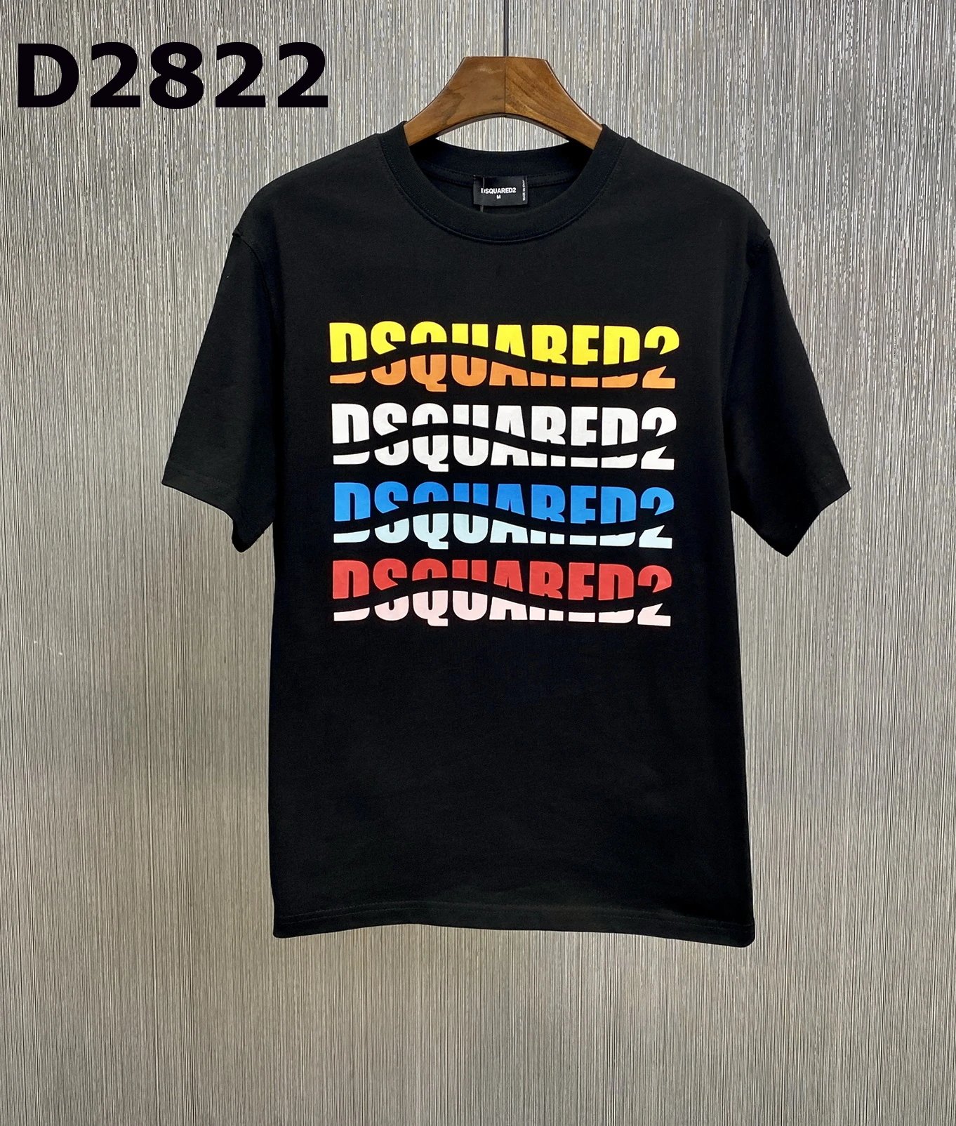 Dsquared2 Multicolor Repeat Logo Graphic Tee Black