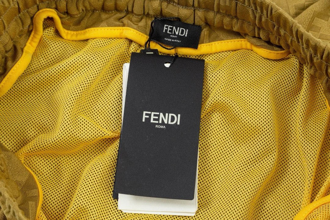 Fendi FF Diamond Pattern Mustard T-Shirt - 10