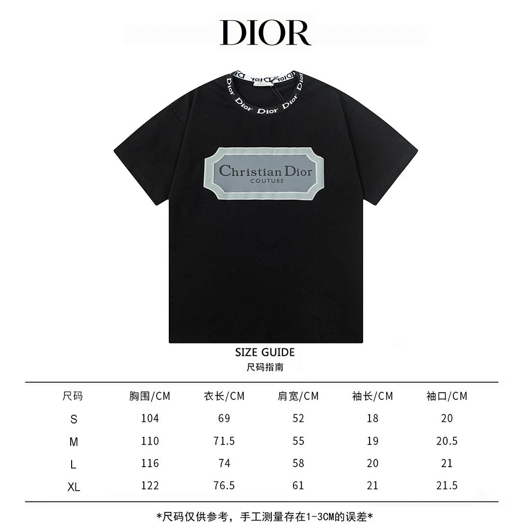 Dior CD Logo Patchwork T-Shirt Black product detail 2 in Litbuy spreadsheet finds