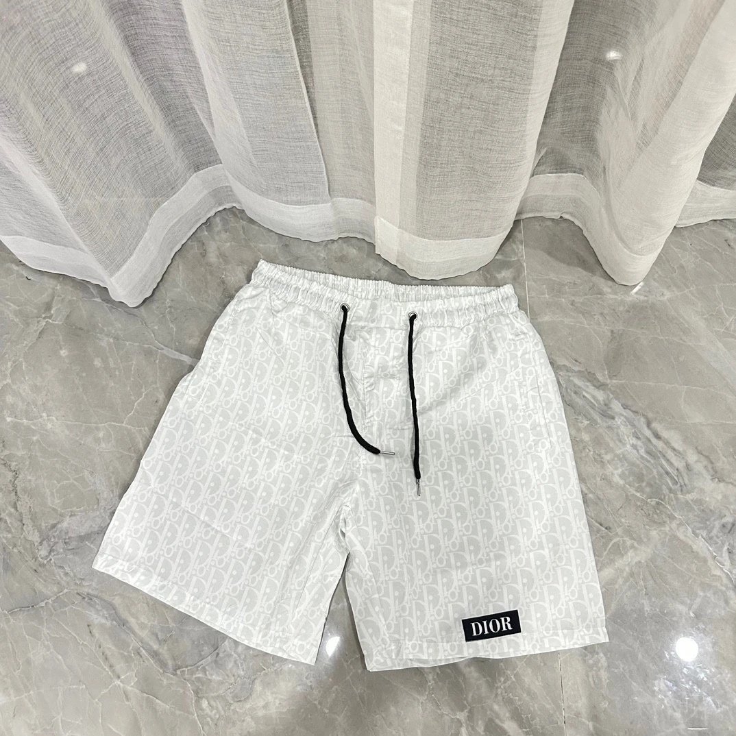 Dior Oblique Monogram Logo Swim Shorts White