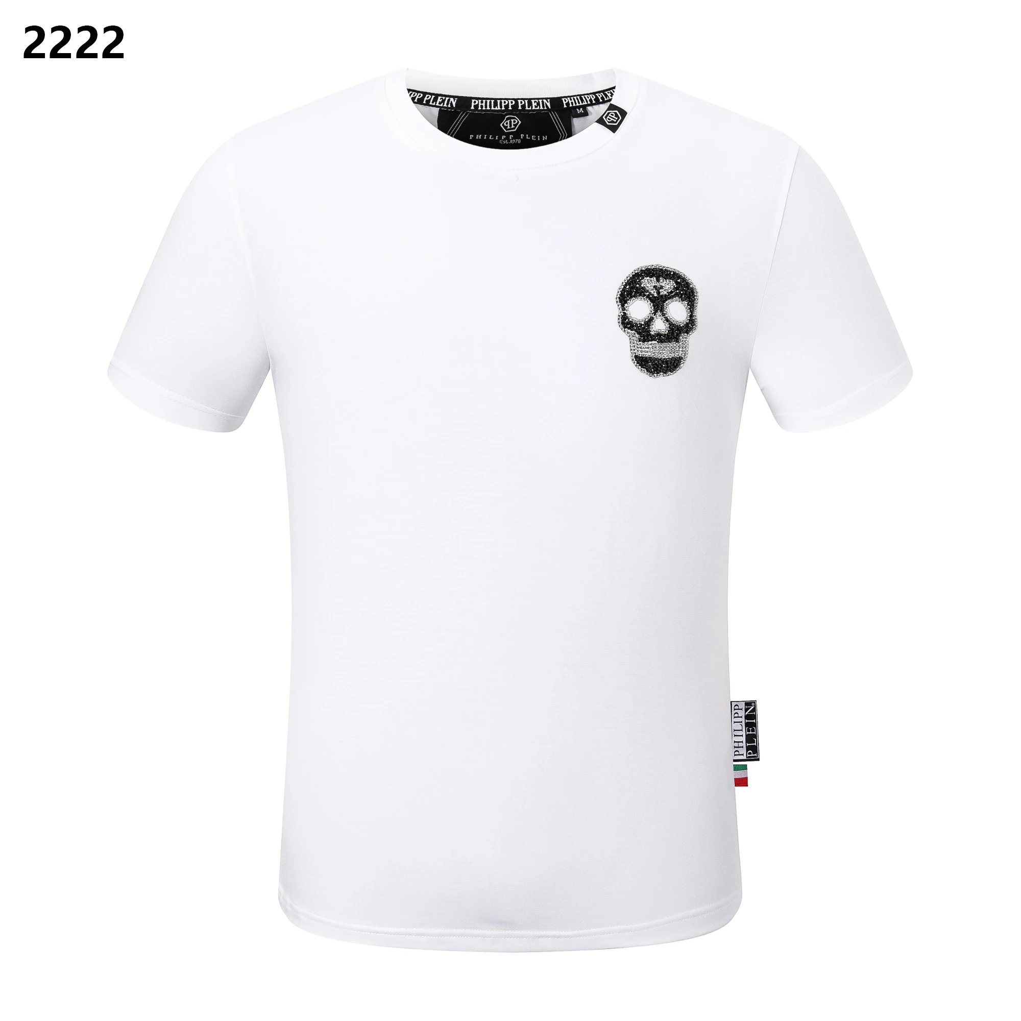 Philipp Plein Mini Teddy Bear Crystal Chest Tee Black