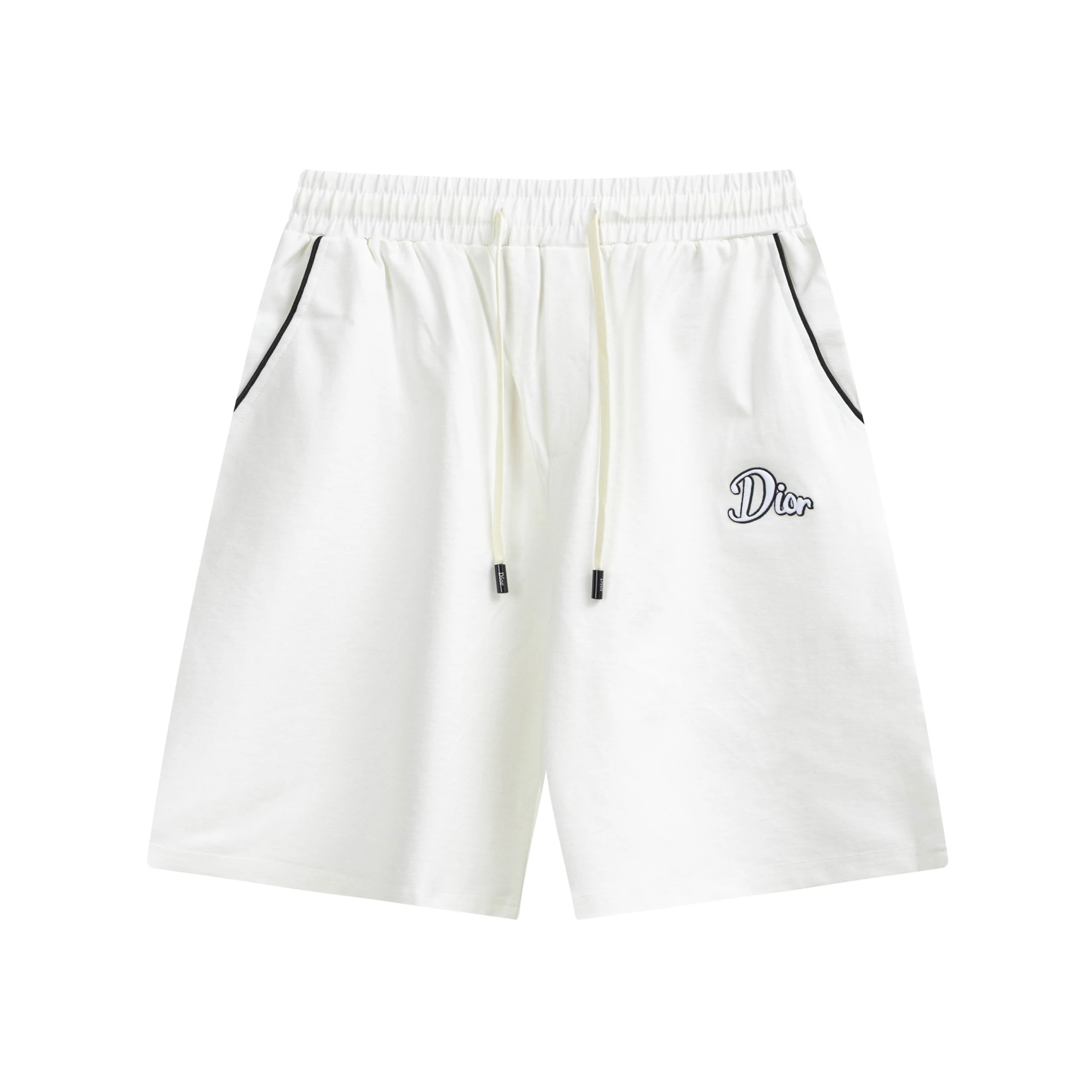 Dior Script Logo Piping Shorts White