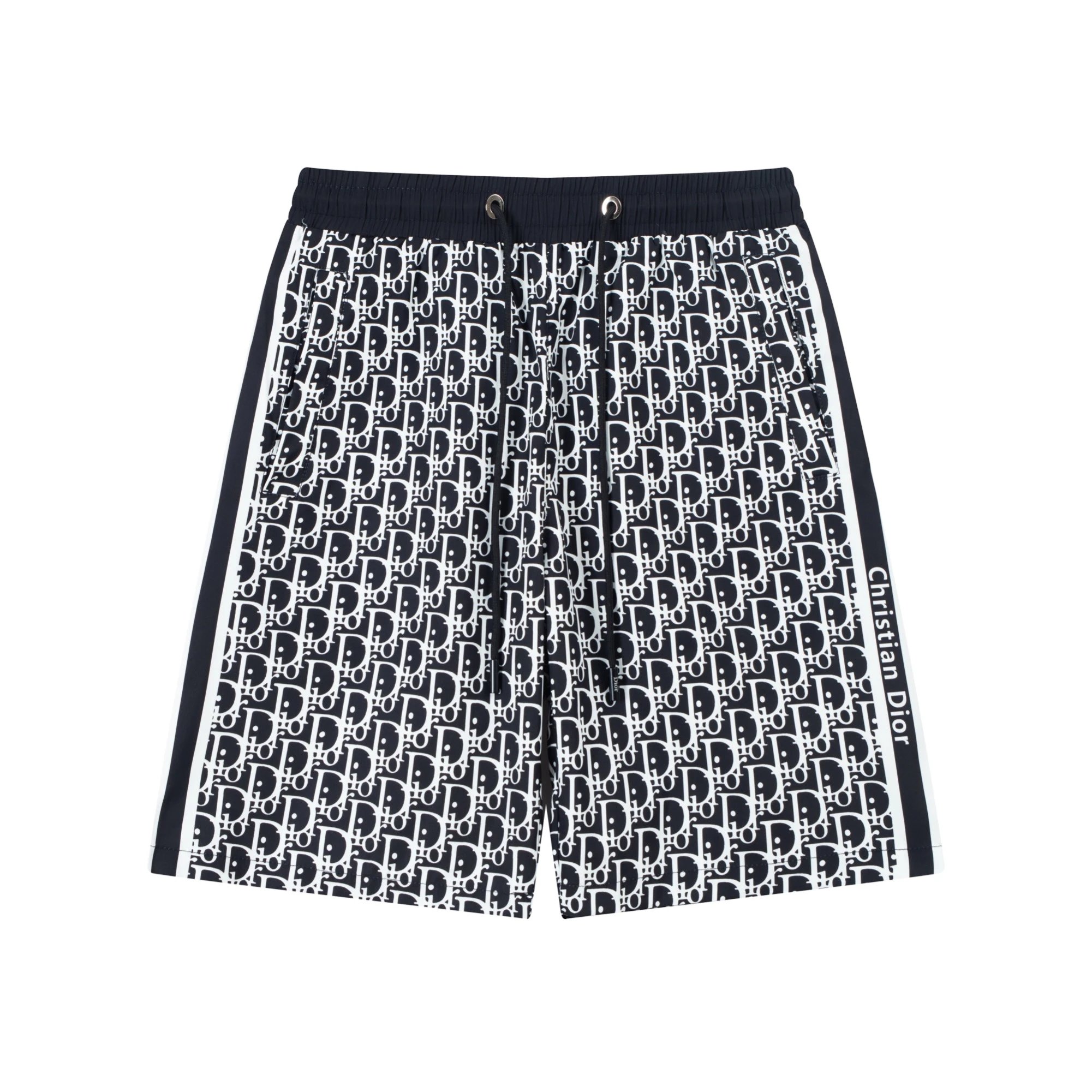 Christian Dior Oblique Side Stripe Shorts Navy White