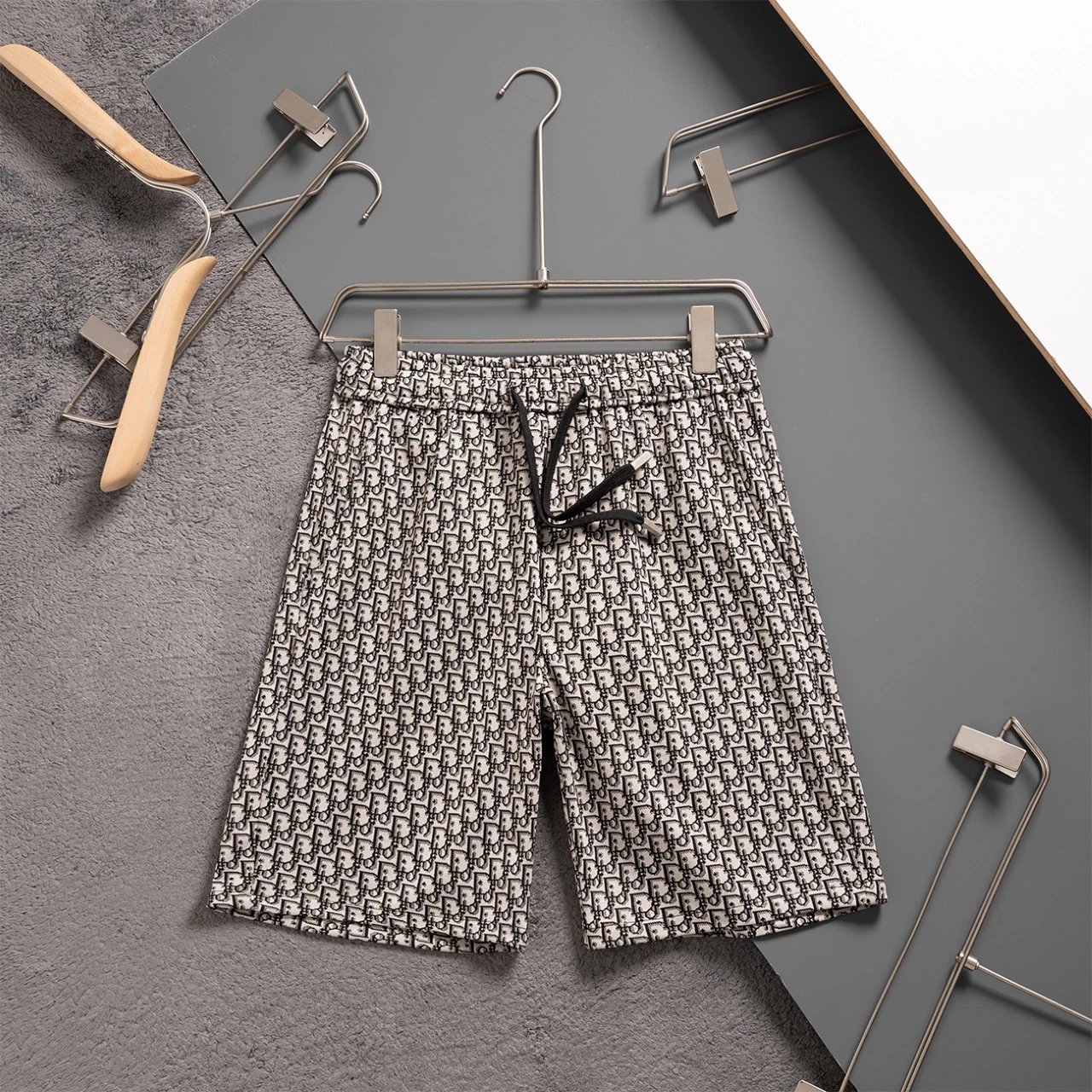 Dior Oblique Monogram Drawstring Shorts Beige/Tan