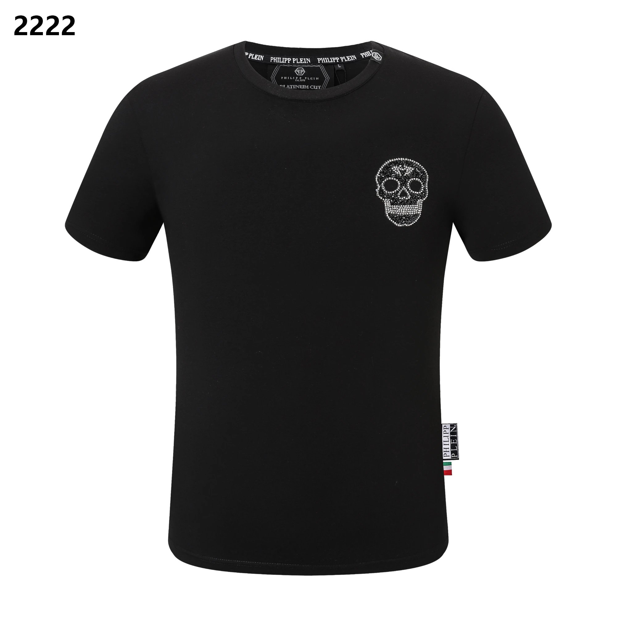 Philipp Plein Mini Skull Crystal Chest Tee White