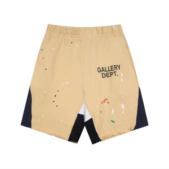 Gallery Dept Paint Splatter Shorts Khaki