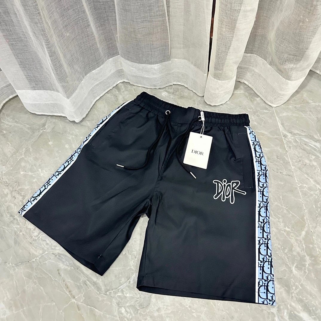 Dior Oblique Side Stripe Shorts Black