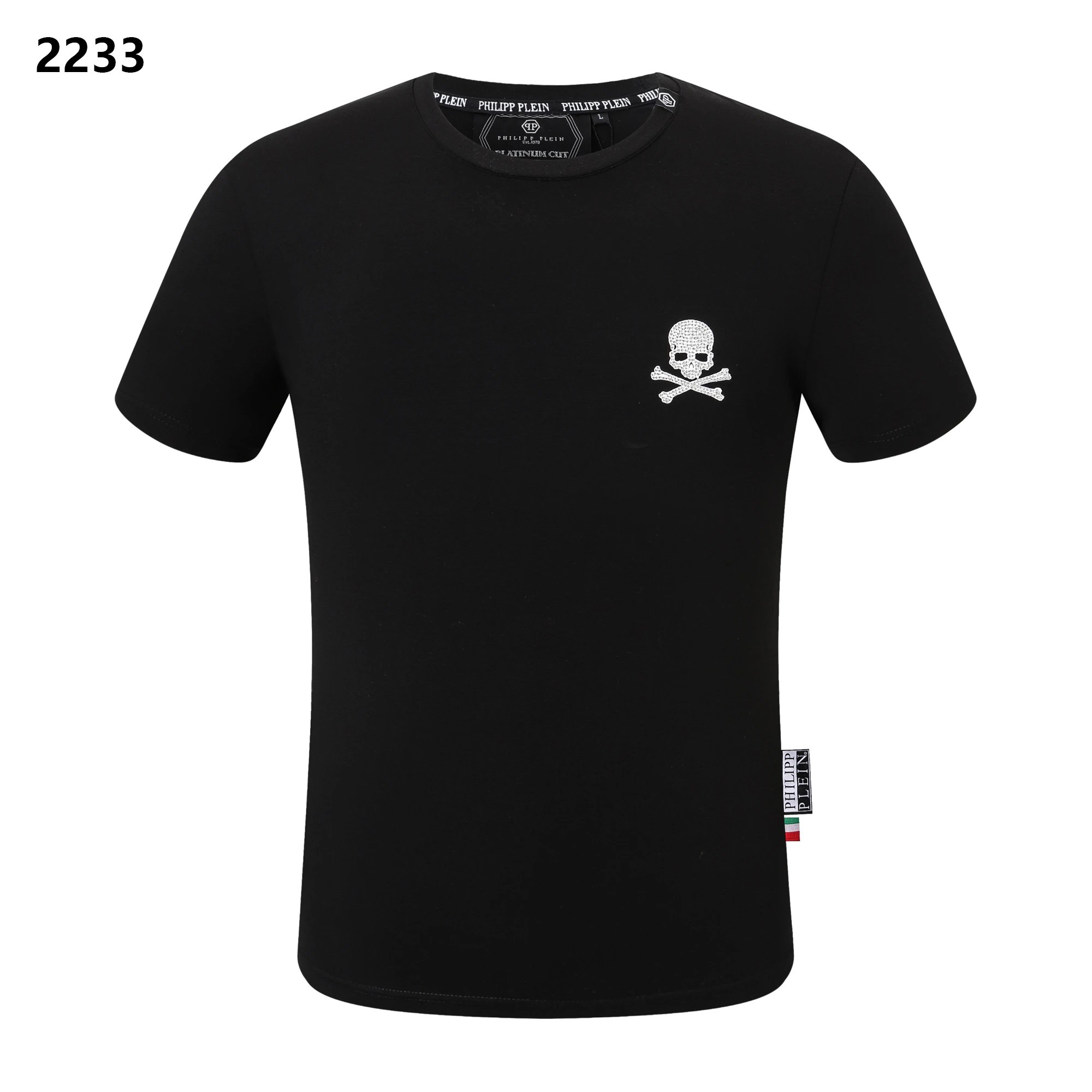 Philipp Plein Skull Crossbones Chest Logo Tee White