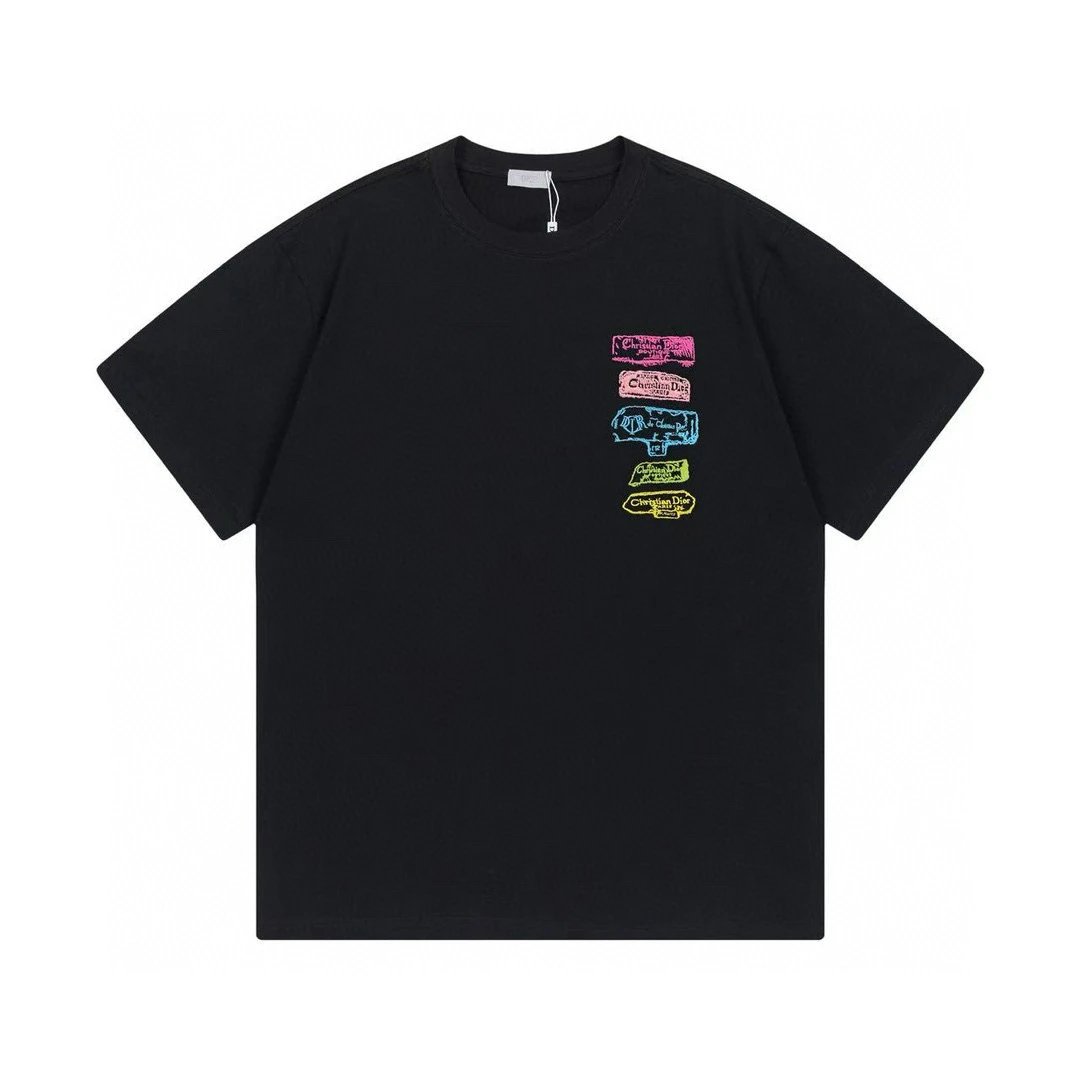 Dior Multi-Label Graphic Tee Black