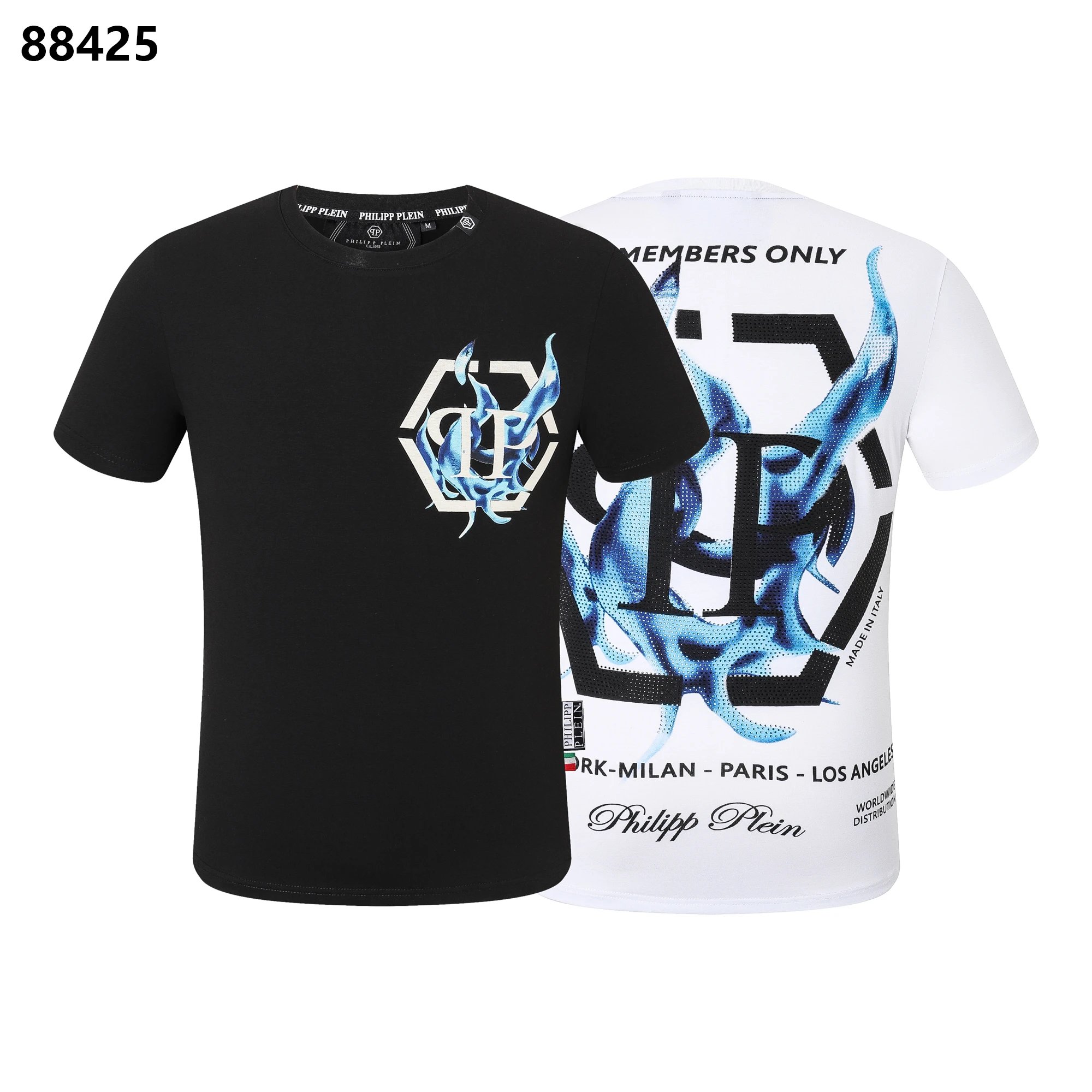 Philipp Plein Polka Dot Distressed Black T-Shirt - 3