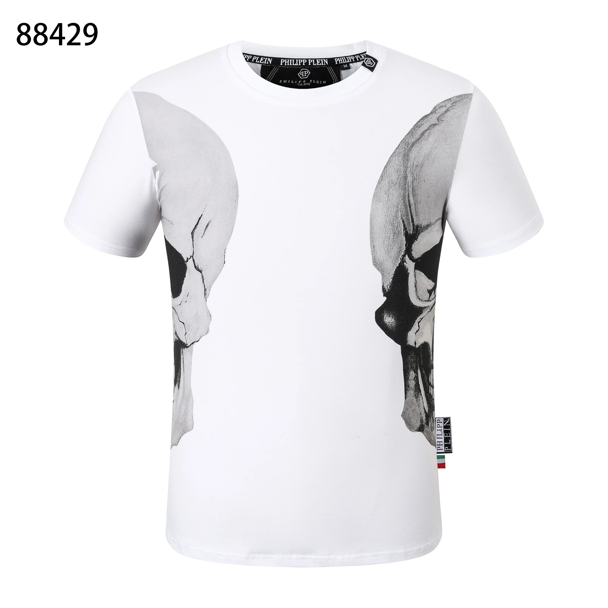 Philipp Plein Double Skull Graphic Tee White