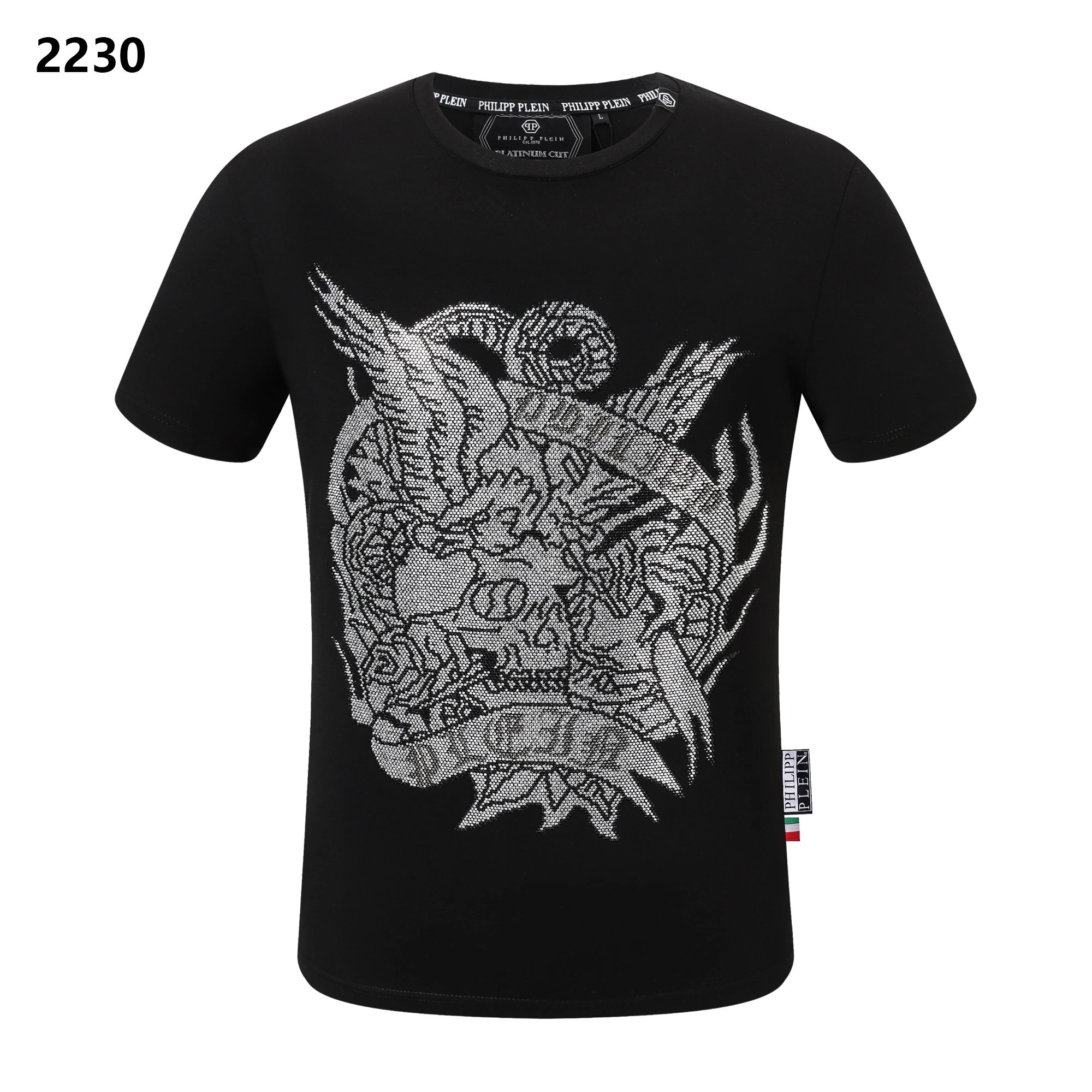Philipp Plein Tiger Est 1978 Crystal Tee Black