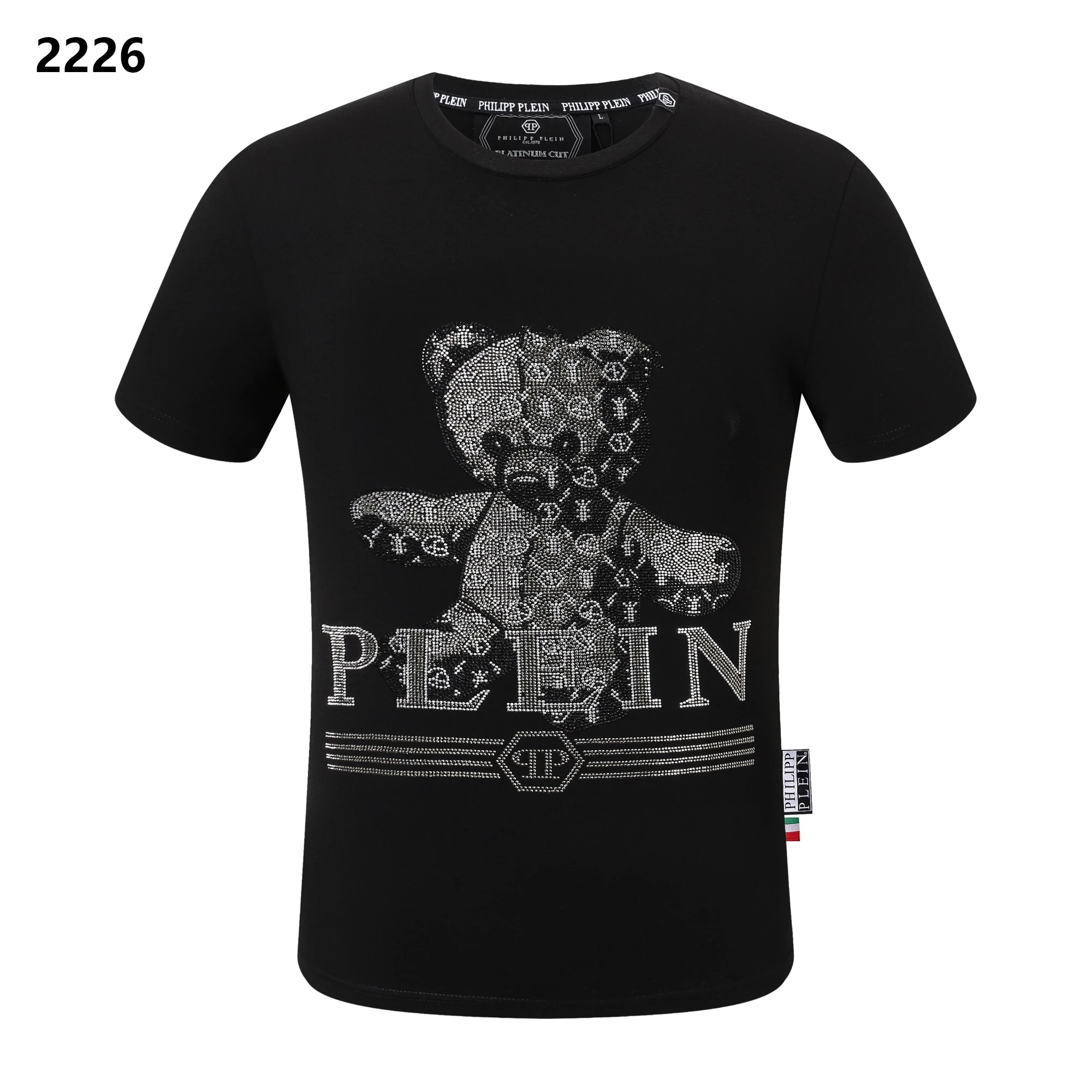 Philipp Plein Teddy Bear PLEIN Crystal Logo Tee White