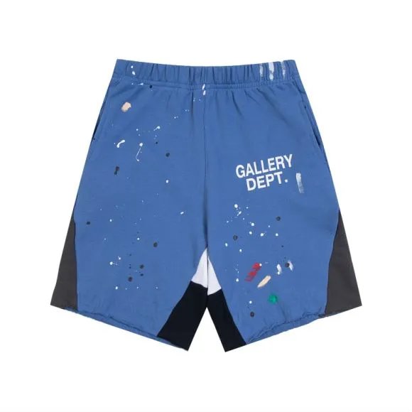 Gallery Dept Paint Splatter Shorts Blue