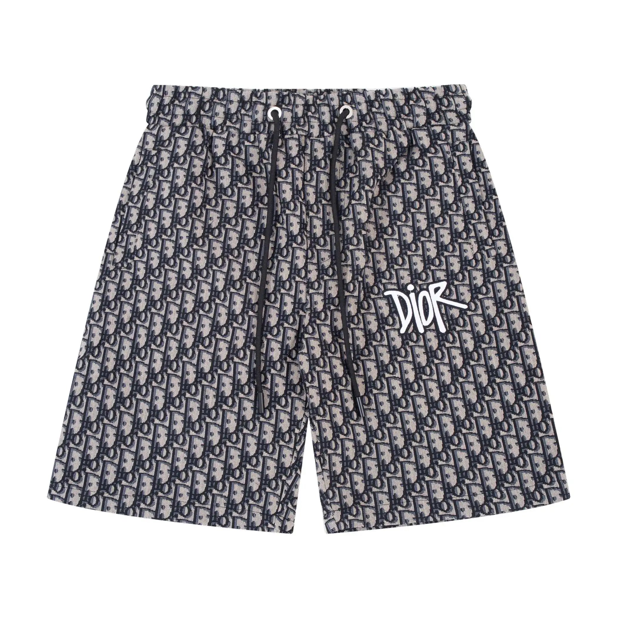 Dior Oblique Jacquard Graffiti Logo Shorts Navy