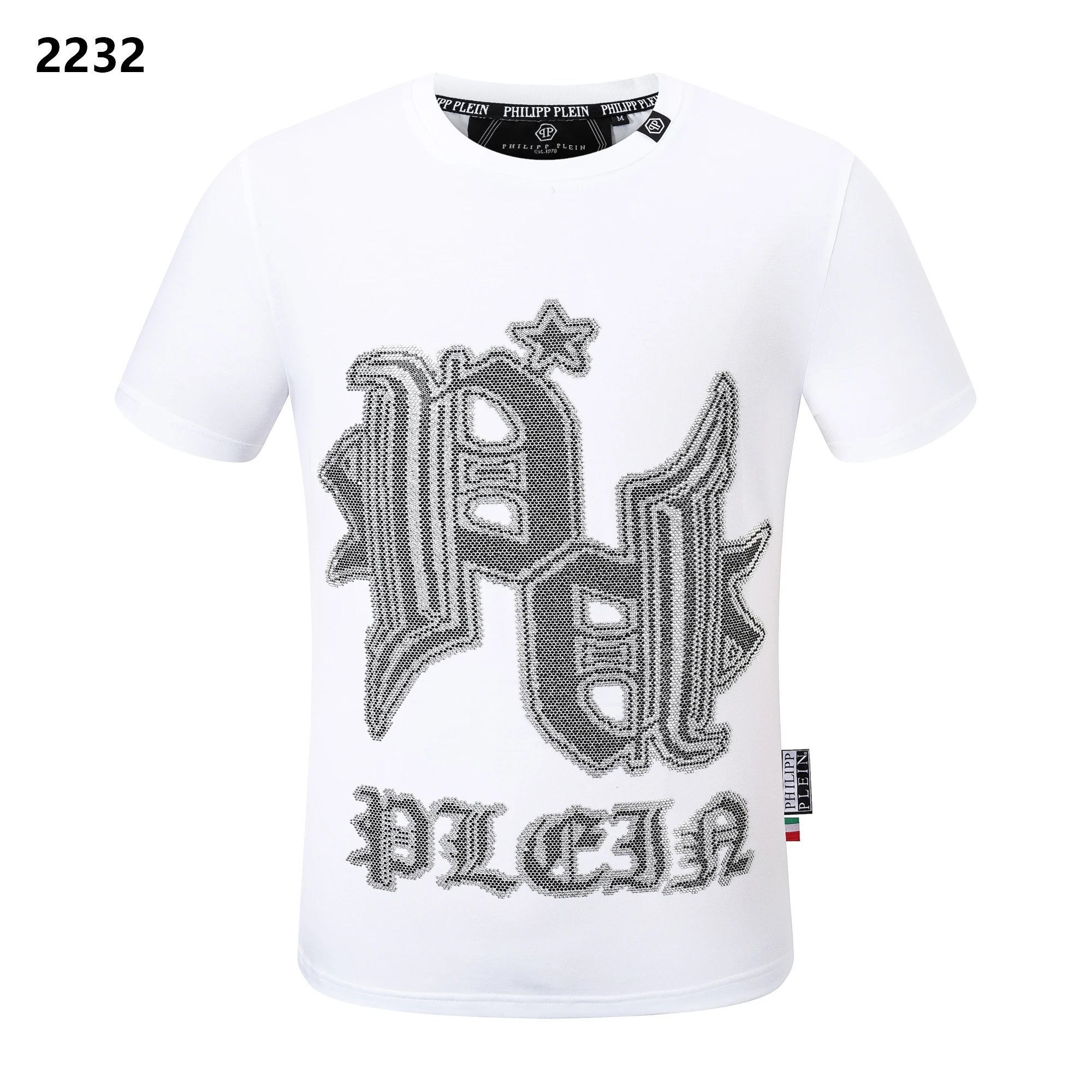 Philipp Plein Gothic PP Star Crystal Logo Tee Black
