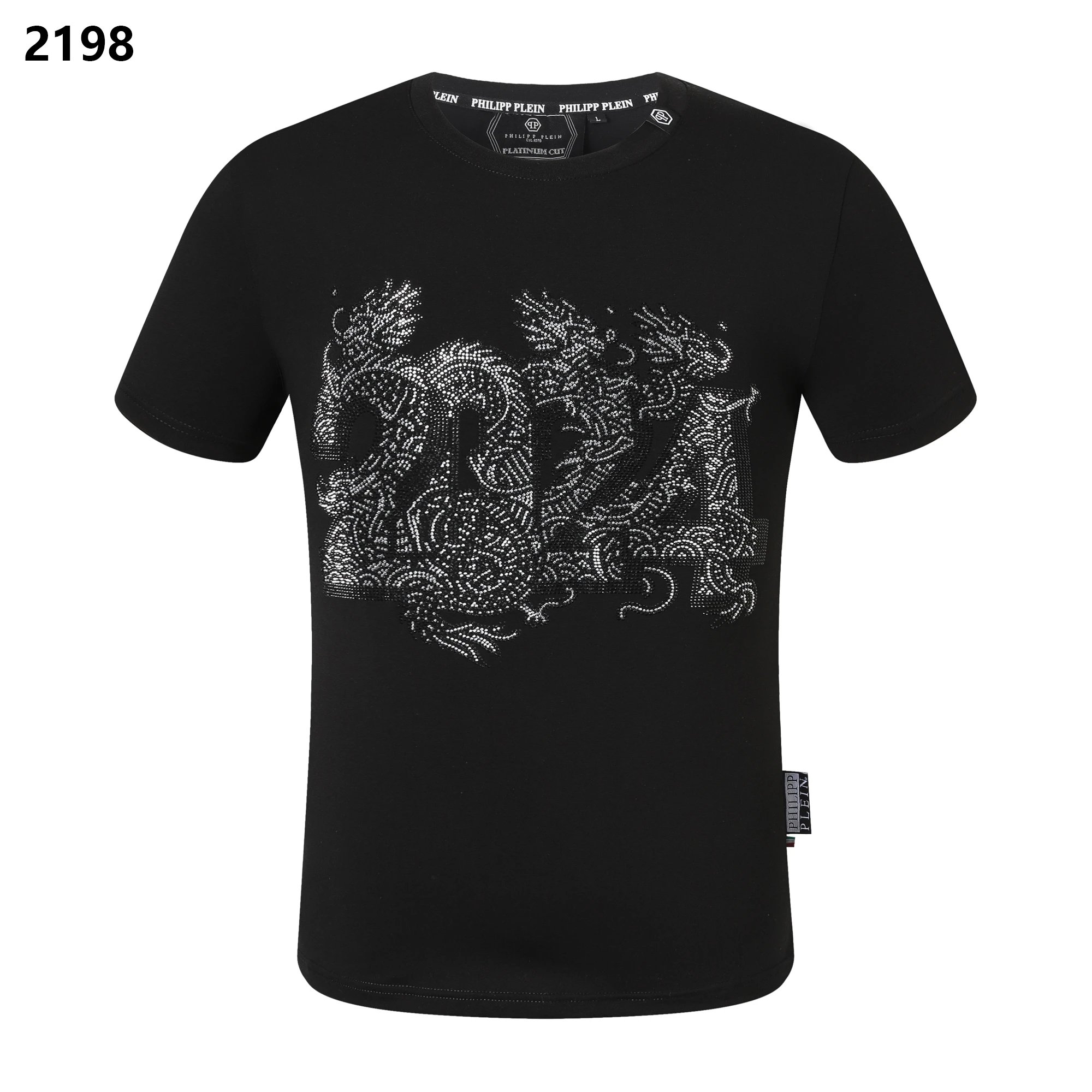Philipp Plein Dragon Rhinestone Tee Black