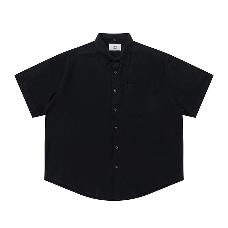 Ami Paris Oversized Short Sleeve Shirt Black