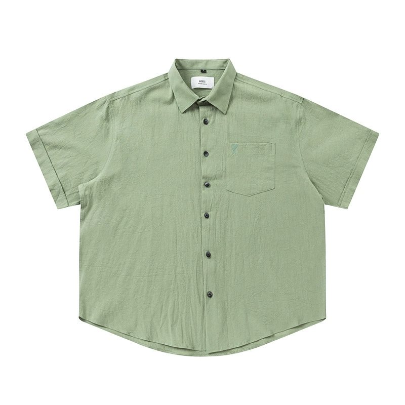 Ami Paris Oversized Short Sleeve Shirt Sage Green