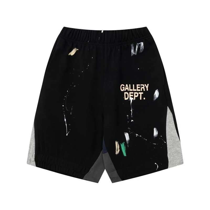 Gallery Dept Paint Splatter Shorts Black