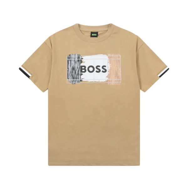 Hugo Boss Graphic Print Beige T-Shirt - 1
