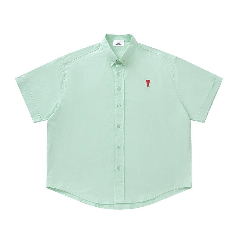 Ami Paris de Coeur Oxford Shirt Mint Red Heart