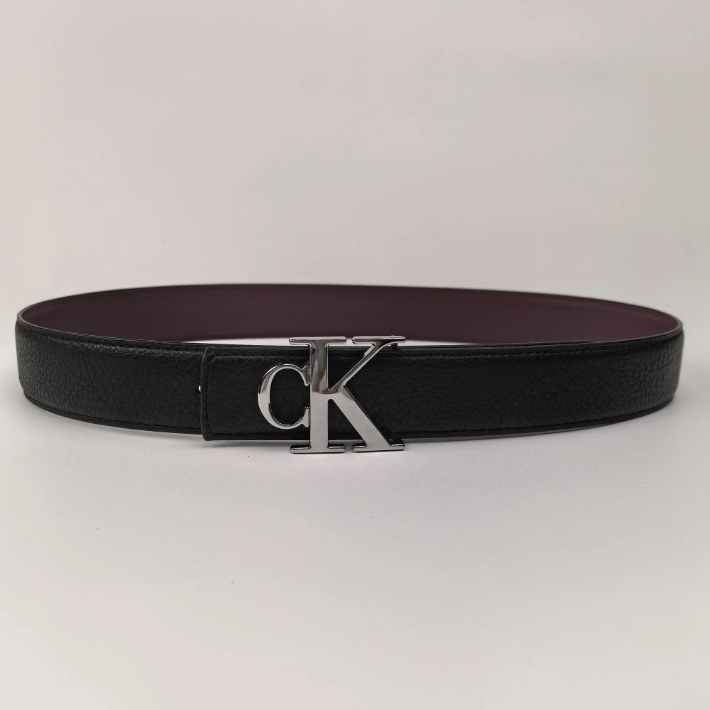 Calvin Klein CK Logo Brown Leather Belt - 6