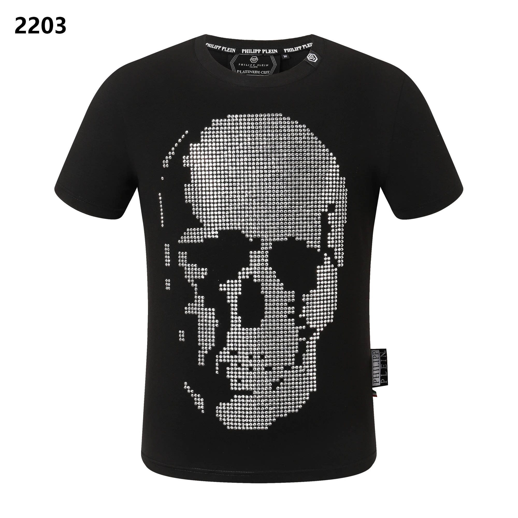 Philipp Plein Skull Rhinestone Crystal T-Shirt Black