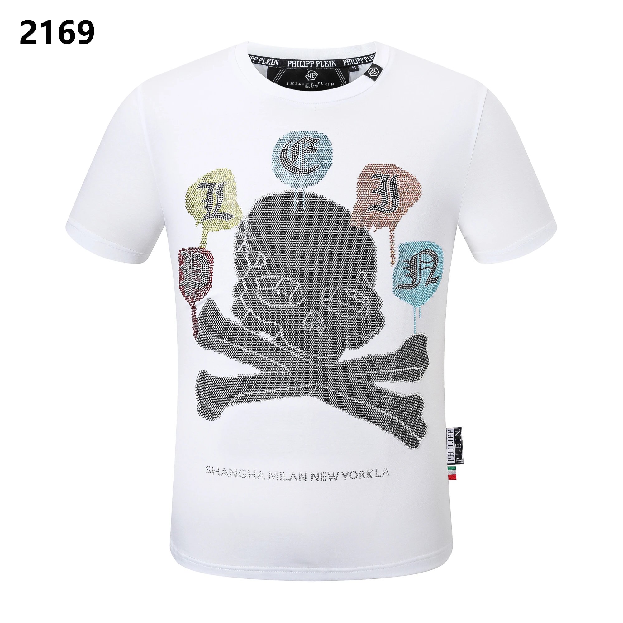 Philipp Plein Crystal Skull Lollipop Balloon Tee White