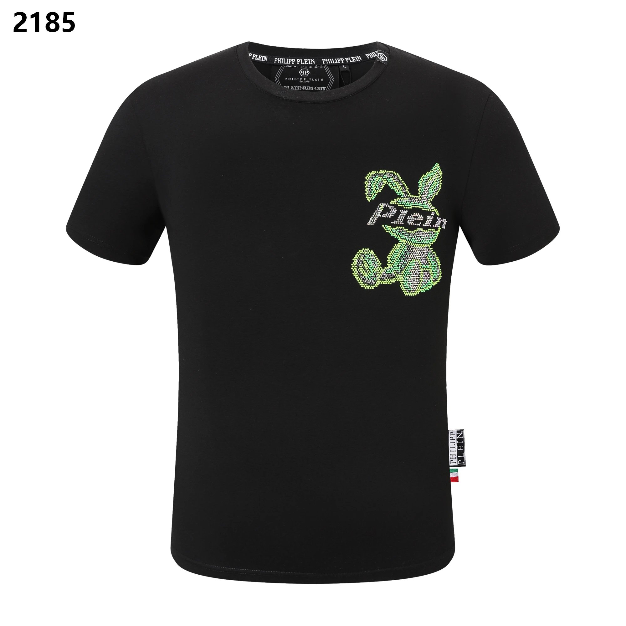 Philipp Plein Crystal Bunny Plein Logo Tee Black
