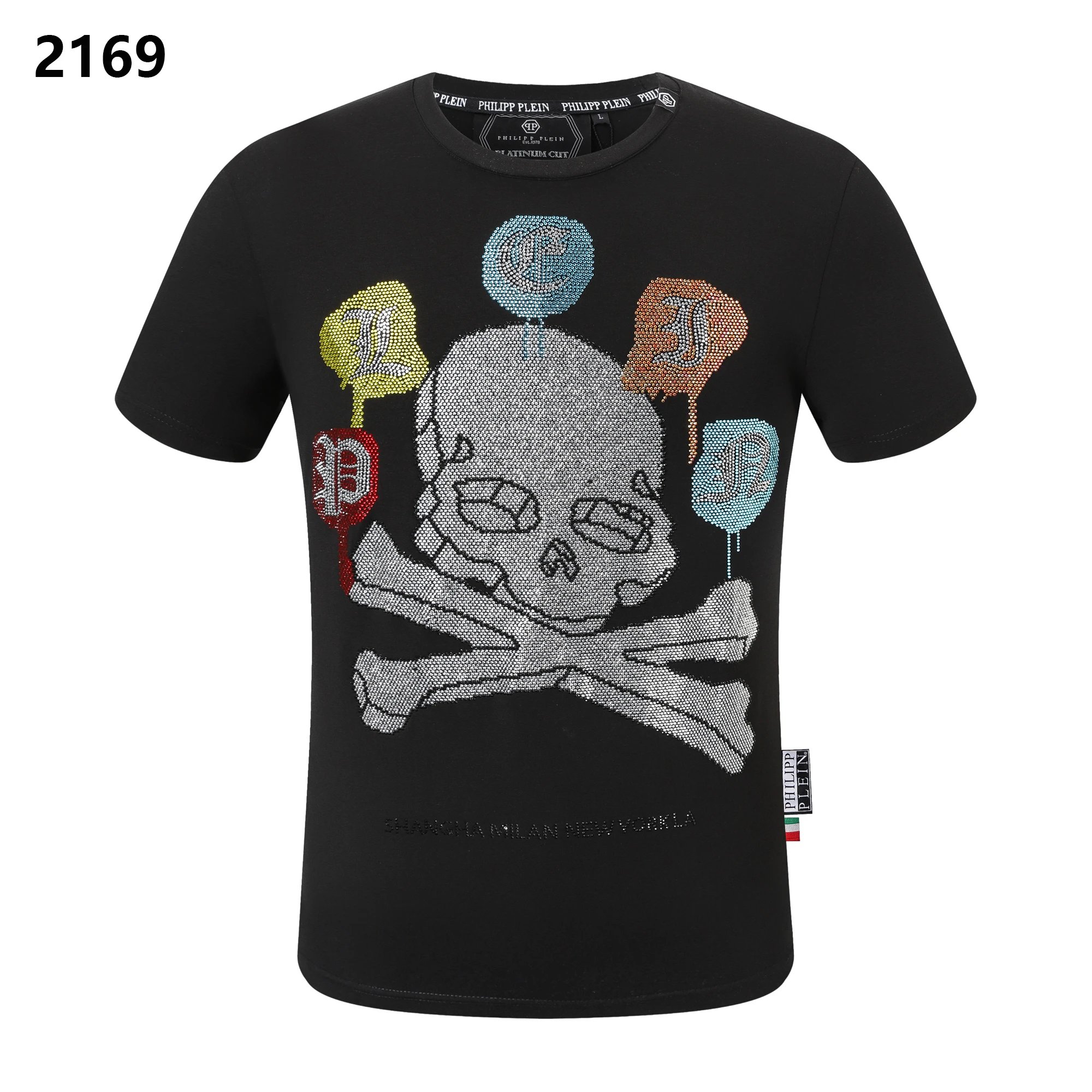 Philipp Plein Crystal Skull Lollipop Balloon Tee Black