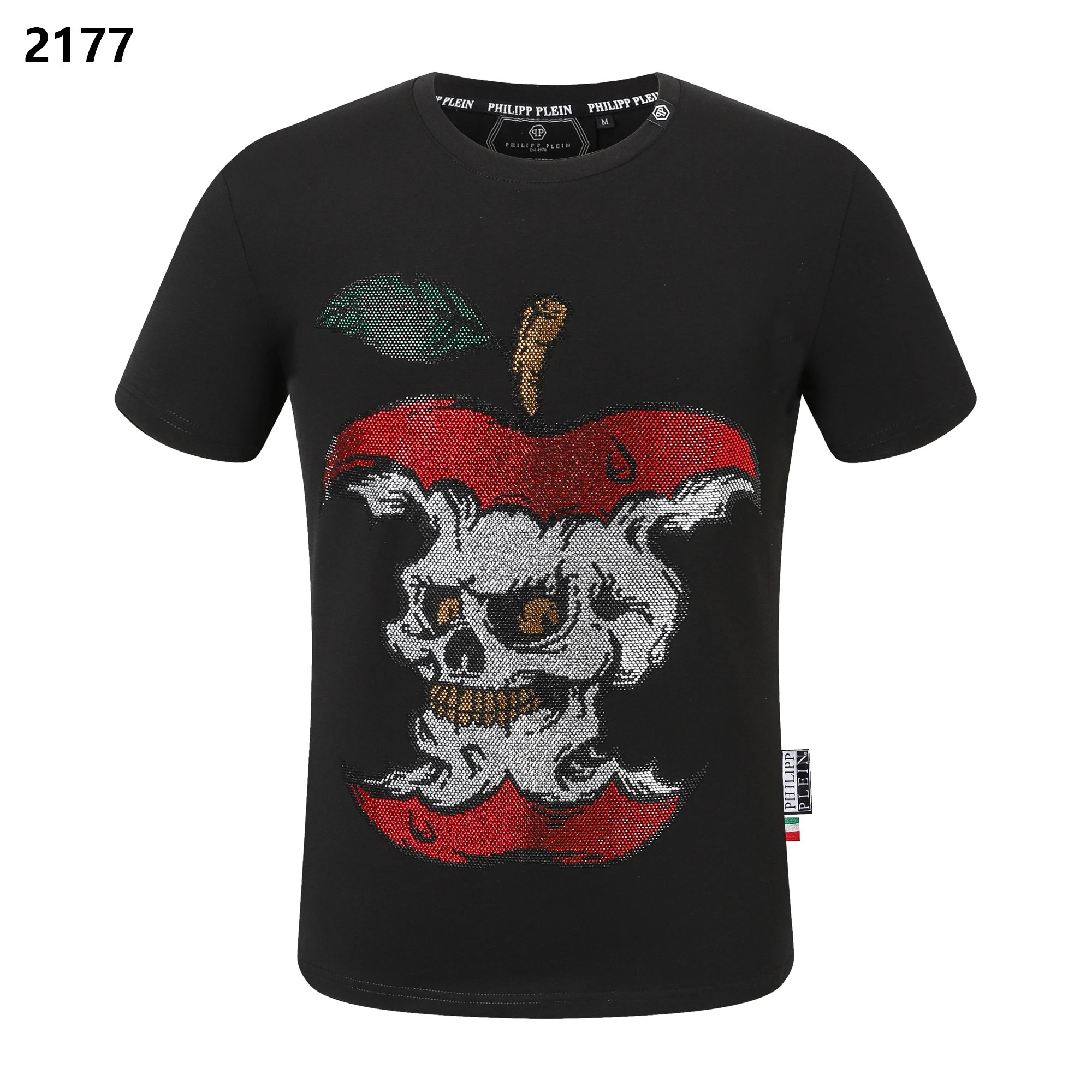 Philipp Plein Crystal Skull Apple Tee Black