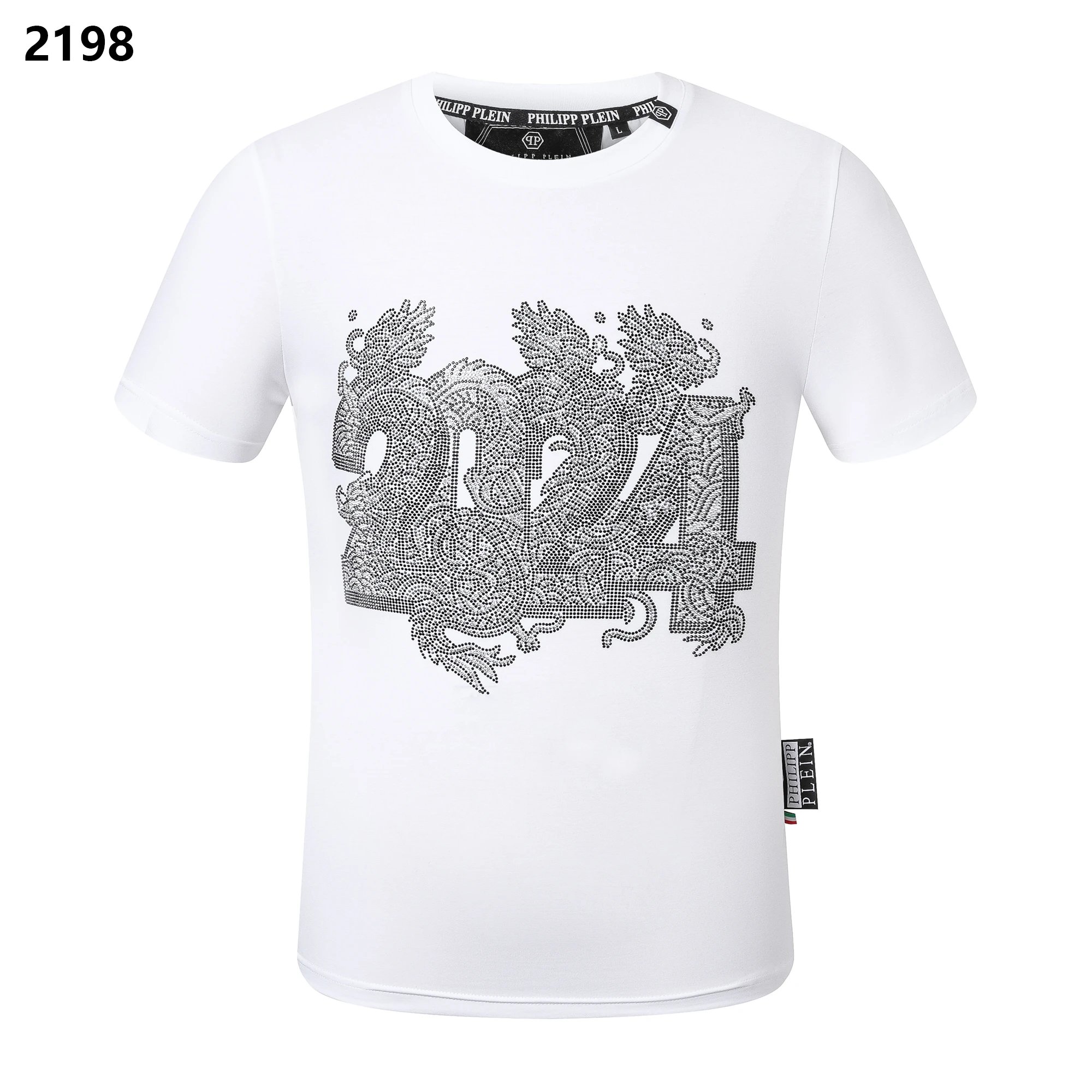 Philipp Plein Dragon Rhinestone Tee White