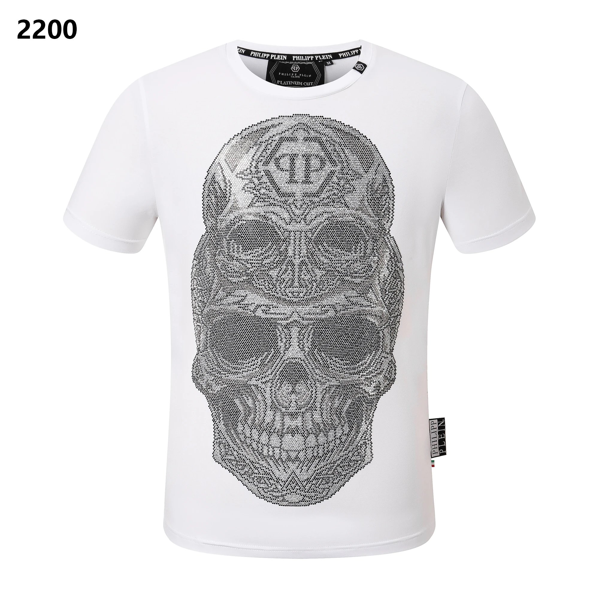 Philipp Plein Skull Rhinestone Tee White
