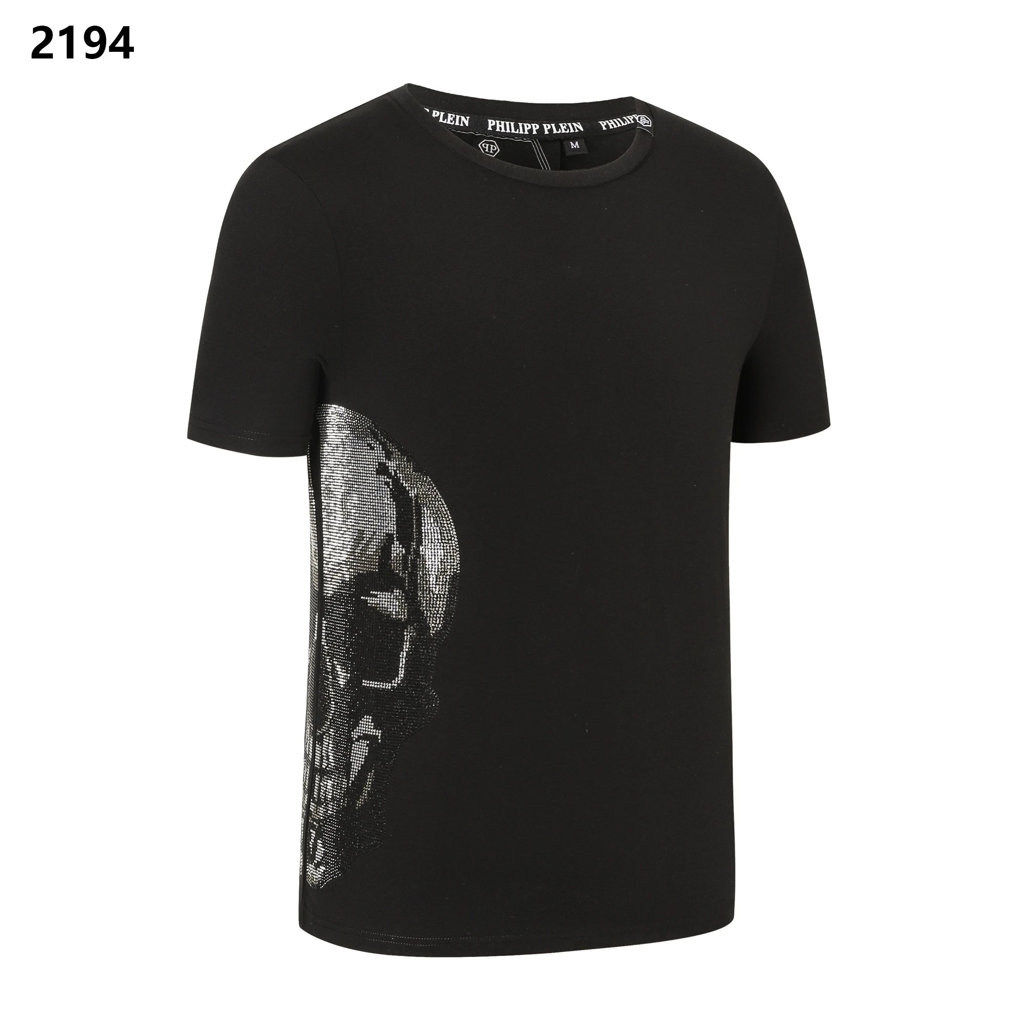 Philipp Plein Half Skull Rhinestone Tee Black
