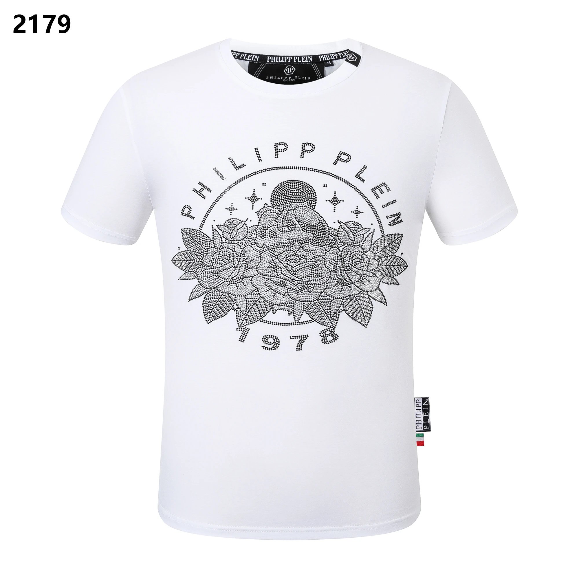 Philipp Plein Crystal Skull Rose 1978 Circle Tee White