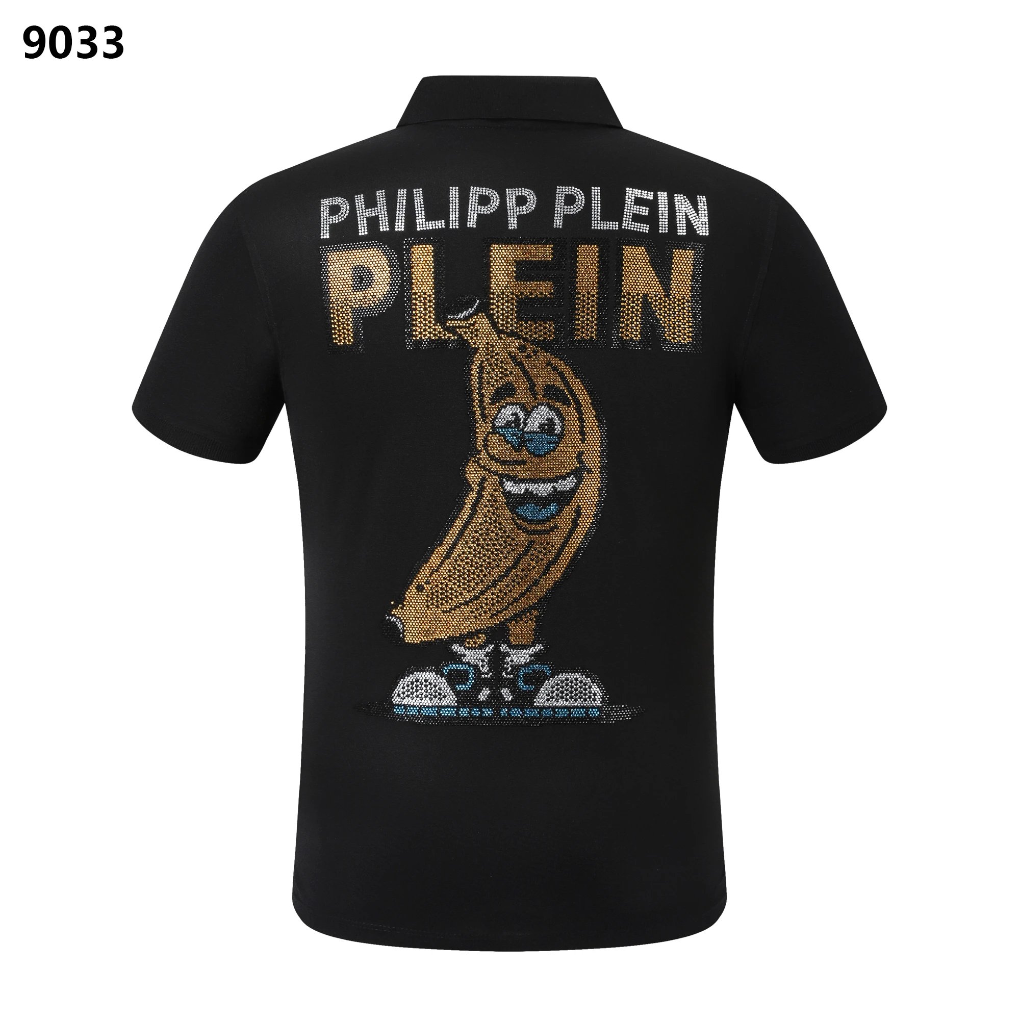 Philipp Plein Crystal Banana Mascot Polo Black